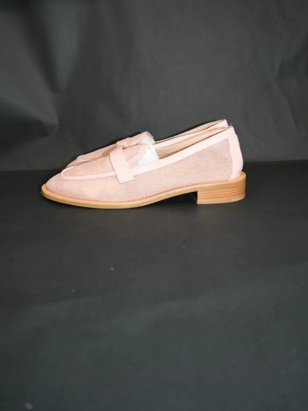 $550 STUART WEITZMAN palmer glitter mesh loafer VAMP SLIP ON PINK 9 (PD17)